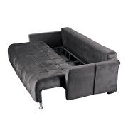 Storage pull out sofa bed in gray microfiber by Empire Furniture USA additional picture 4