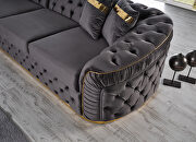 Gray fabric / gold trim exclusive modern sectional by Empire Furniture USA additional picture 3