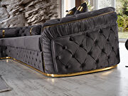 Gray fabric / gold trim exclusive modern sectional by Empire Furniture USA additional picture 4