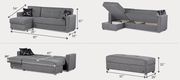 Reversible gray chenille fabric sectional w/ storage by Empire Furniture USA additional picture 6