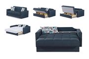 Navy blue fabric storage / sleeper loveseat by Empire Furniture USA additional picture 3