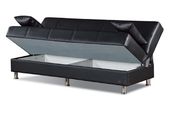Black leatherette sleeper sofa w/ storage by Empire Furniture USA additional picture 2