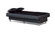 Black leatherette sleeper sofa w/ storage additional photo 3 of 4