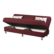 Burgundy fabric sleeper sofa w/ storage by Empire Furniture USA additional picture 2