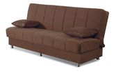 Chocolate brown microfiber sleeper sofa additional photo 2 of 5