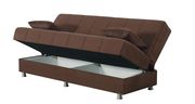 Chocolate brown microfiber sleeper sofa additional photo 3 of 5