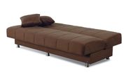 Chocolate brown microfiber sleeper sofa additional photo 4 of 5