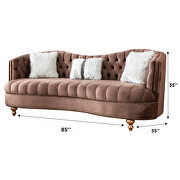 Brown traditional style velvet couch by Empire Furniture USA additional picture 3