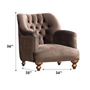 Brown traditional style velvet chair by Empire Furniture USA additional picture 2