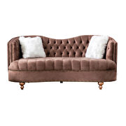 Brown traditional style velvet loveseat by Empire Furniture USA additional picture 2