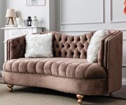 Brown traditional style velvet loveseat by Empire Furniture USA additional picture 5