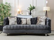 Gray traditional style velvet couch by Empire Furniture USA additional picture 4