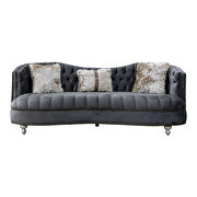 Gray traditional style velvet couch by Empire Furniture USA additional picture 5
