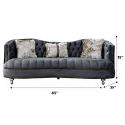 Gray traditional style velvet couch by Empire Furniture USA additional picture 6