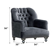 Gray traditional style velvet chair by Empire Furniture USA additional picture 2