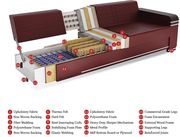 Black sofa bed with storage and red pillows by Empire Furniture USA additional picture 4