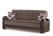Chocolate brown / sand fabric storage sofa / bed by Empire Furniture USA additional picture 2
