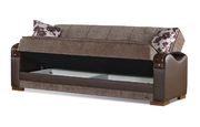 Chocolate brown / sand fabric storage sofa / bed by Empire Furniture USA additional picture 4