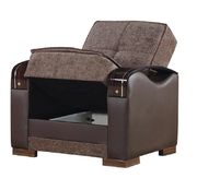 Chocolate brown / sand fabric chair by Empire Furniture USA additional picture 2