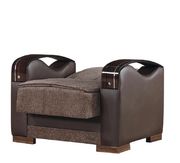 Chocolate brown / sand fabric chair by Empire Furniture USA additional picture 3