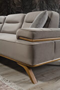 Contemporary gray velvet sectional with gold trim by Empire Furniture USA additional picture 5