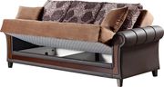 Two-toned sand microfiber / brown bycast sofa by Empire Furniture USA additional picture 3