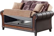 Two-toned sand microfiber / brown bycast sofa by Empire Furniture USA additional picture 5