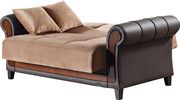 Two-toned sand microfiber / brown bycast loveseat by Empire Furniture USA additional picture 3