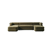 Elegant double-chaise green microfiber sectional by Empire Furniture USA additional picture 11