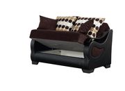 Fabric/bycast dark brown storage loveseat by Empire Furniture USA additional picture 2