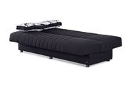 Black microfiber sofa bed w/ storage by Empire Furniture USA additional picture 3