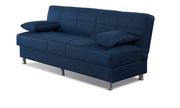 Navy chenille fabric sofa bed additional photo 2 of 4