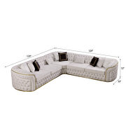 Light beige fabric square tufted sectional by Empire Furniture USA additional picture 3