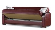 Versatile bycast sofa bed in rich brown leather by Empire Furniture USA additional picture 2