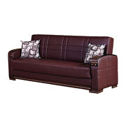Versatile leather sofa bed w/ storage in brown by Empire Furniture USA additional picture 2