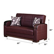 Versatile leather sofa bed w/ storage in brown by Empire Furniture USA additional picture 6