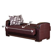 Versatile leather sofa bed w/ storage in brown by Empire Furniture USA additional picture 7