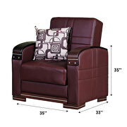 Versatile leather sofa bed w/ storage in brown by Empire Furniture USA additional picture 9