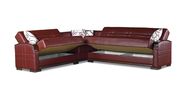 Burgundy leatherette sleeper / storage sectional by Empire Furniture USA additional picture 3