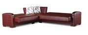 Burgundy leatherette sleeper / storage sectional by Empire Furniture USA additional picture 4