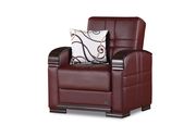 Burgundy leatherette sleeper / storage sectional by Empire Furniture USA additional picture 5