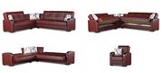 Burgundy leatherette sleeper / storage sectional by Empire Furniture USA additional picture 6