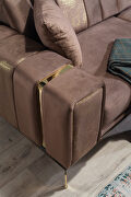 Low-profile velvet contemporary brown / gold sectional by Empire Furniture USA additional picture 3