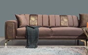 Low-profile velvet contemporary brown / gold sectional by Empire Furniture USA additional picture 4
