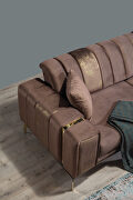 Low-profile velvet contemporary brown / gold sectional by Empire Furniture USA additional picture 7