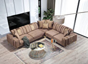 Low-profile velvet contemporary brown / gold sectional by Empire Furniture USA additional picture 9
