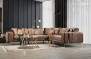 Low-profile velvet contemporary brown / gold sectional by Empire Furniture USA additional picture 10