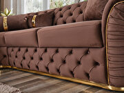 Brown velvet upholstery modern low-profile tufted sectional by Empire Furniture USA additional picture 6