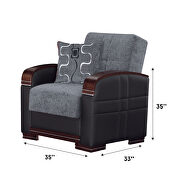 Modern two toned gray/black chair by Empire Furniture USA additional picture 2