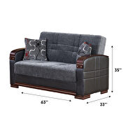 Modern two toned gray/black loveseat by Empire Furniture USA additional picture 2